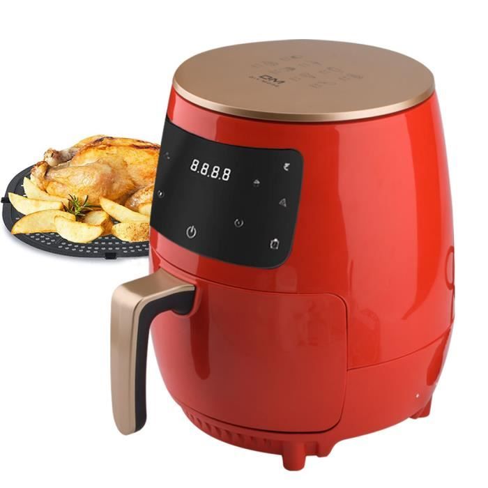 Friteuse Électrique, Friteuse à air multifonction 220 V Smart Touch LCD Friteuse sans huile la capacité de 4,5 L - Noir