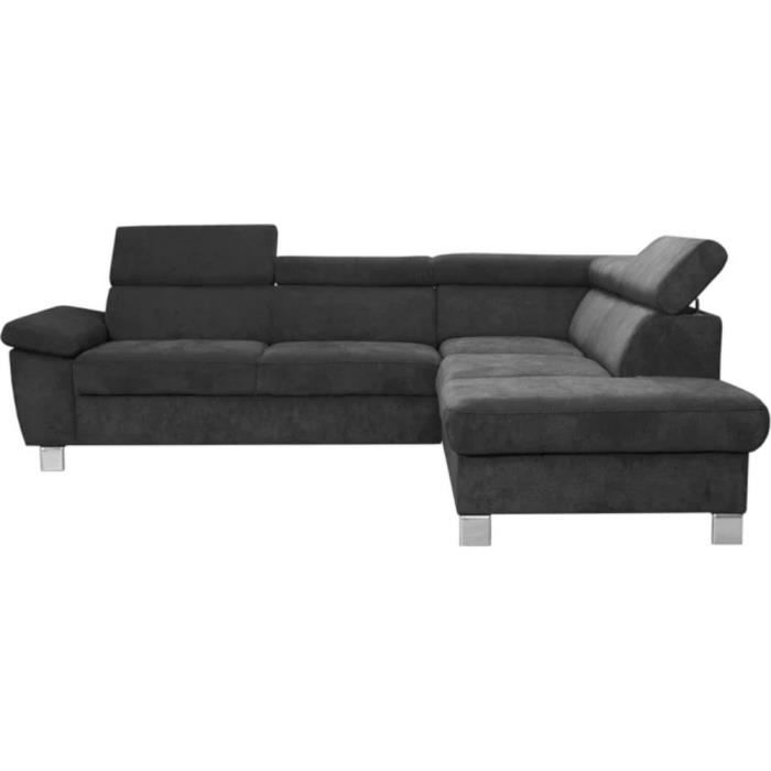 Canapé d'angle 5 places Gris Tissu Luxe Contemporain Confort