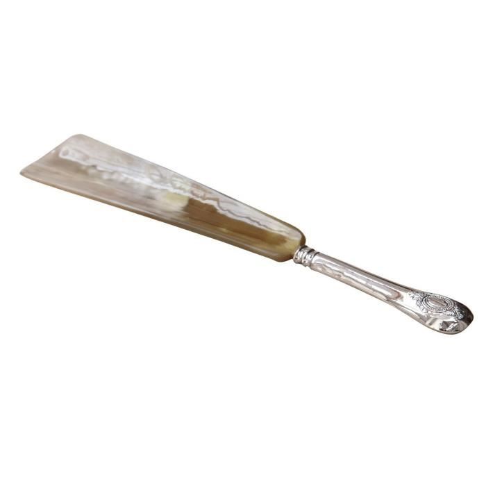 LOBERON Chausse-pied Charles - corne de buffle, métal - H/L env. 33 / 5 cm