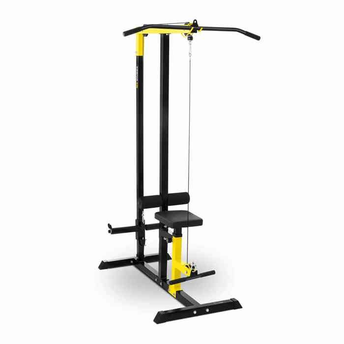 Poulie Haute Basse Musculation Maison Station Tour Machine Gymrex GR-LP11 (2 Poulies Assise Réglable Sur 3 Positions)