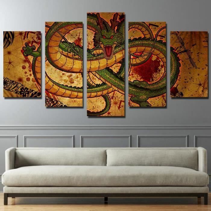 Tableau toile sans cadre(pas étiré pas encadré) 5 Panneau Décor Photos de Bande Dessinée Dragon Ball Anime Photo