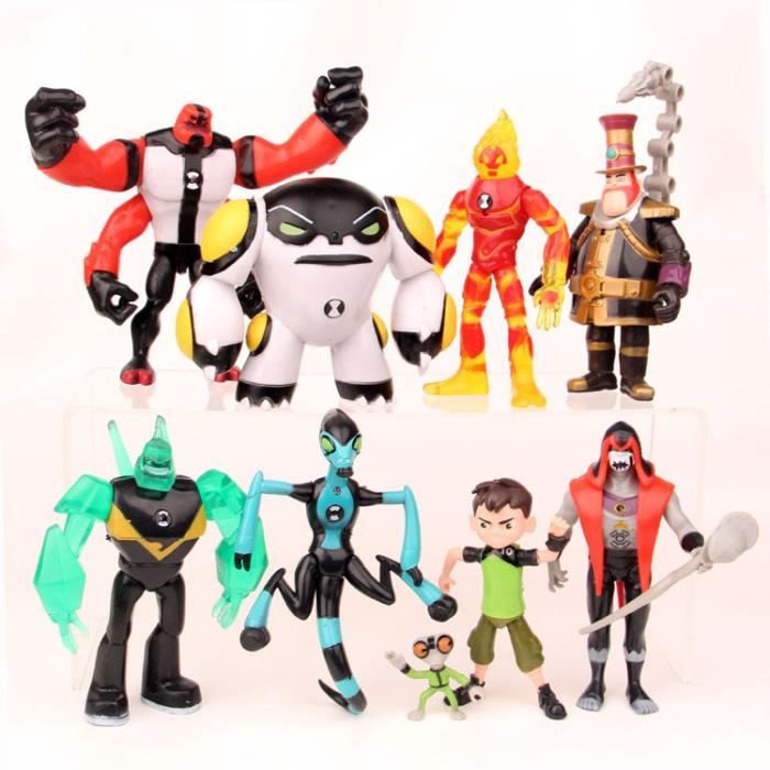 9 pcs / lot Ben 10 Protecteur De La Terre jouet Creative monstre poupée cadeau pour enfants Décoration De Gâteau cadeau De Noël