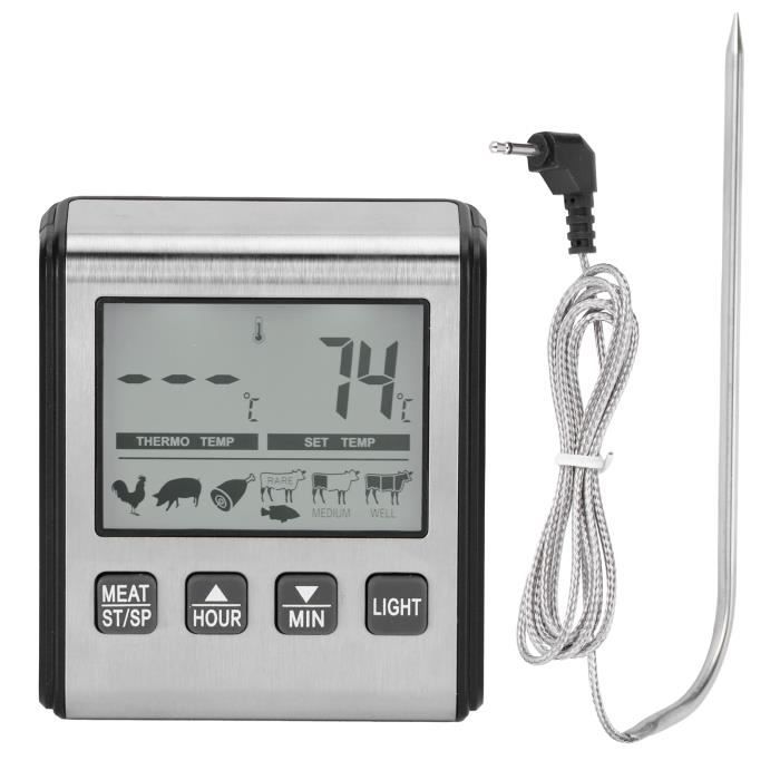 Thermomètre numérique pour barbecue, thermomètre à viande numérique, thermomètre de cuisson avec grand écran rétroéclairé