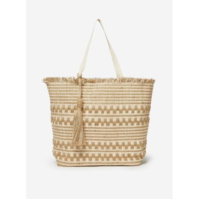 Dorothy Perkins Femmes Sac Cabas De Plage Fermeture Éclair