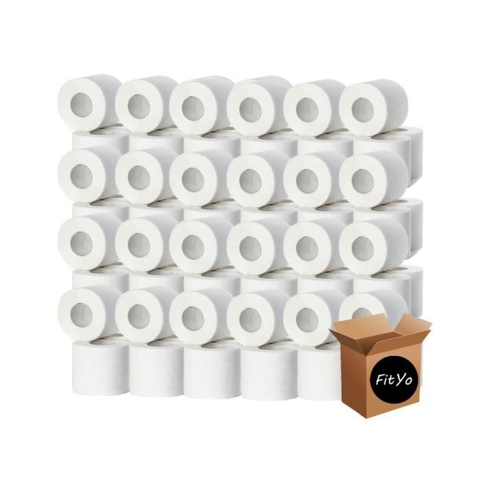 Pack de 72 Rouleaux de Papier Hygiénique - Double Epaisseur - 72 Rouleaux de Papier Toilette - Usage Domestique ou Professionnel