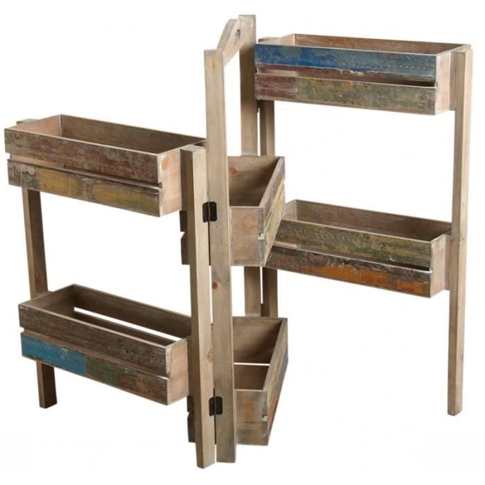 Jardinière sur pieds en bois recyclé