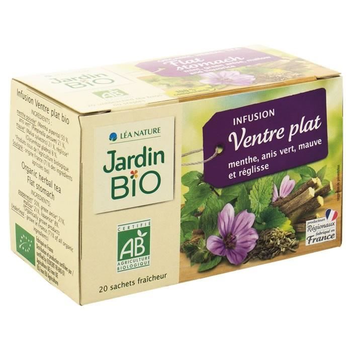 LOT DE 6 - JARDIN BIO Ventre plat - Infusion menthe anis réglisse 20 Sachets