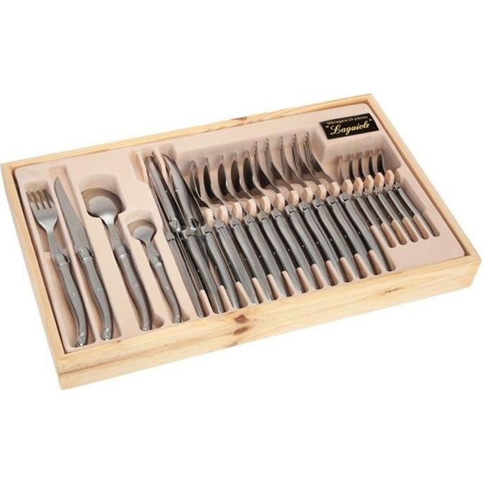SHOT CASE - LAGUIOLE Ménagere de 24 Pieces - Inox
