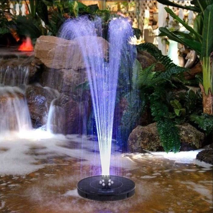 Pompe Fontaine avec- Panneau Solaire LED Imperméable 2,4W Mini Pulvérisateur À Eau Flottante pour Jardin - blanc