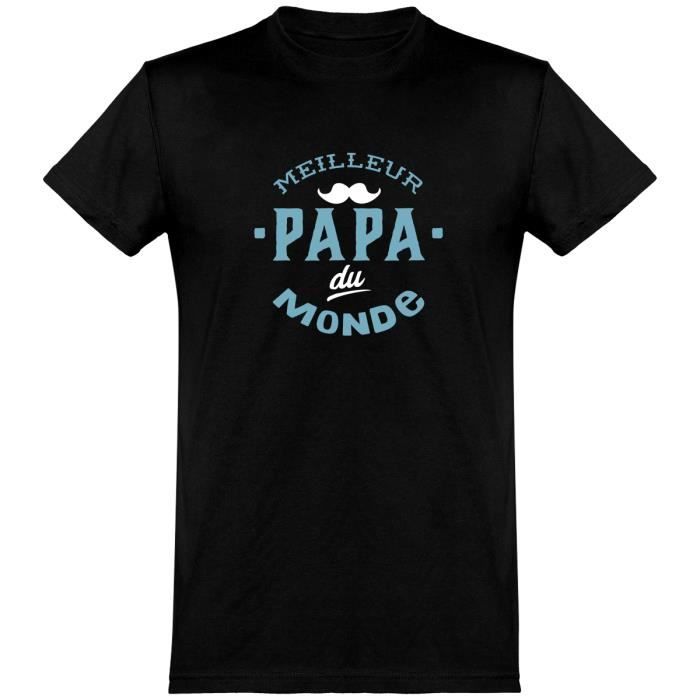 Meilleur papa du monde t-shirt humour famille cadeau, tee shirt 100% coton.