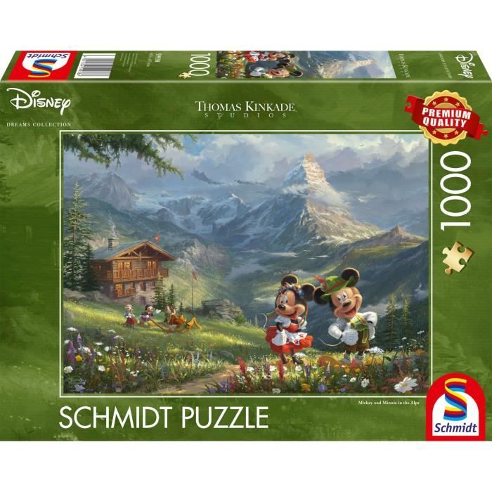 Puzzle 1000 pièces : Disney : Mickey et Minnie dans les Alpes Coloris Unique