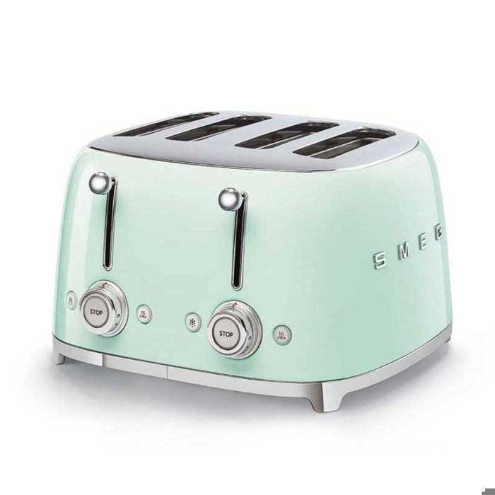 SMEG Grille Pain 4 tranches Années 50 - 2000W Vert TSF03PGEU