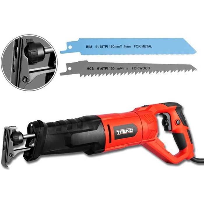 TEENO® Scie sabre 850W avec 2 Lames Fournies