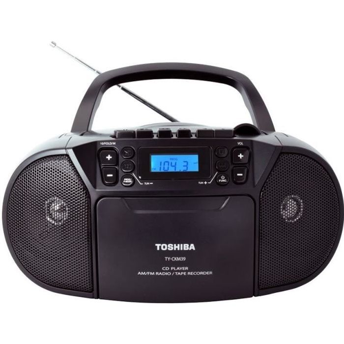 TOSHIBA TY-CKU39 BoomBox Radio CD / Cassettes portable - Noir