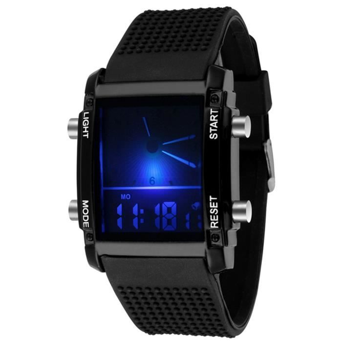 1 pc Luminous Sport Watch Fashion Dual-display Simple Outdoor Durable Digital LED Wristwatch for MONTRE OUTDOOR - MONTRE MARINE