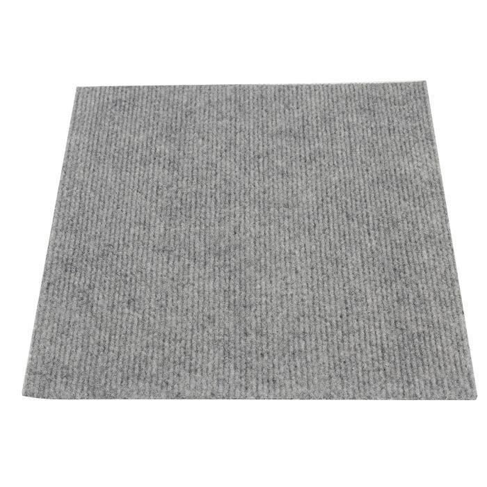 Ywei Tapis Sol Self-adhesive Dalle de Moquette Tiles Antidérapant Couverture Salon Maison DIY 30x30cm Gris