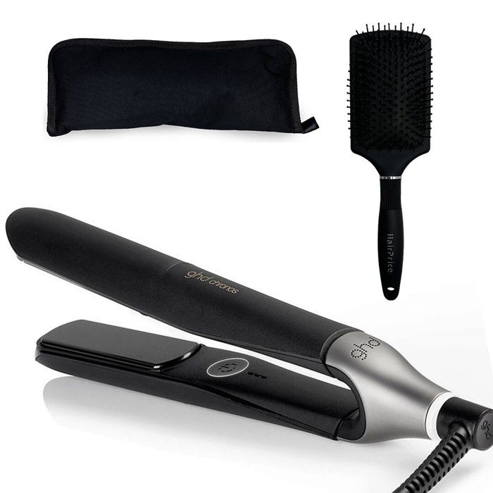 GHD FER À LISSER LISSEUR GHD CHRONOS + TROUSSE DE VOYAGE HAIRPRICE + BROSSE HAIRPRICE