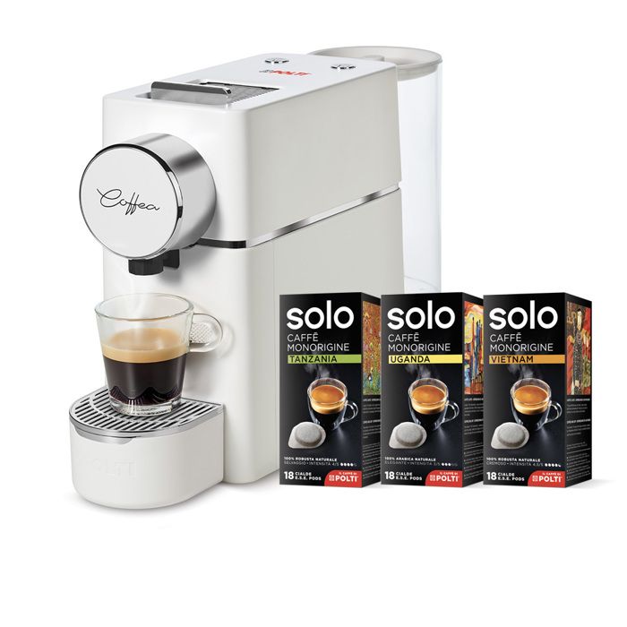 Polti Coffea S18W avec kit de 54 dosettes 54 E.S.E. Machine à expresso PCEU0125