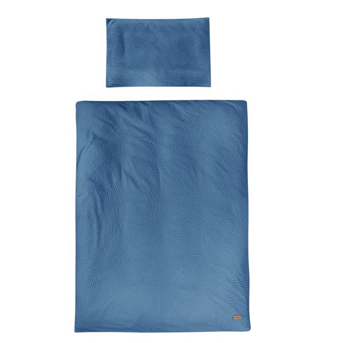 Parure de Lit Bébé ROBA - Seashells - Housse de Couette 100x135 + Taie 40x60 en Coton Bio - Indigo - Motif Pois en Relief Parure de Lit Bébé ROBA - Seashells - Housse de Couette 100x135 + Taie 40x60 en Coton Bio - Indigo - Motif Pois en Relief