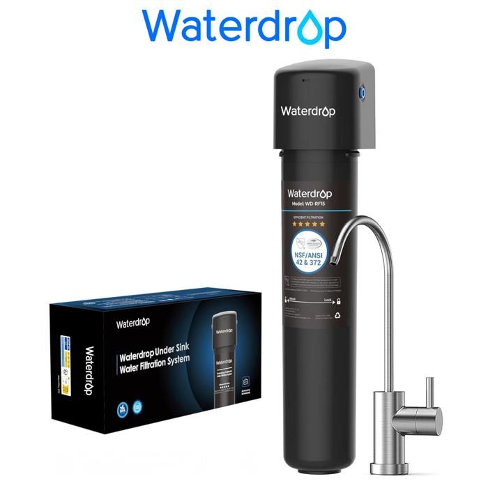 Waterdrop 15UB Système de Filtre à Eau Sous Évier avec Robinet Dédié 60K Litres de Filtration dEau de Grande Capacité