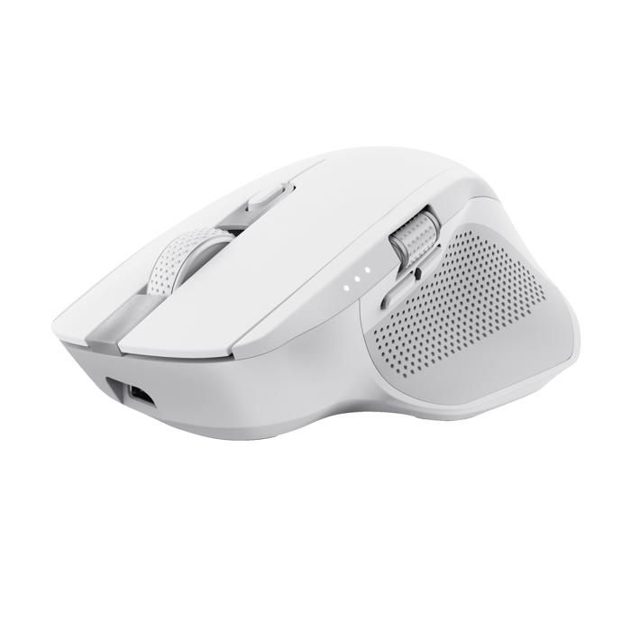 Trust Ozaa+ Souris sans Fil Bluetooth + 2.4GHz Souris Silencieuse Multi-appareils Souris Bluetooth Rechargeable PC - Blanc