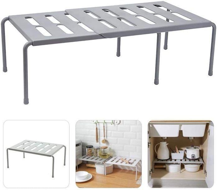 Étagère Coulissante De Cuisine Noire – Organisateur Mural 2 Niveaux – OE QUALITY