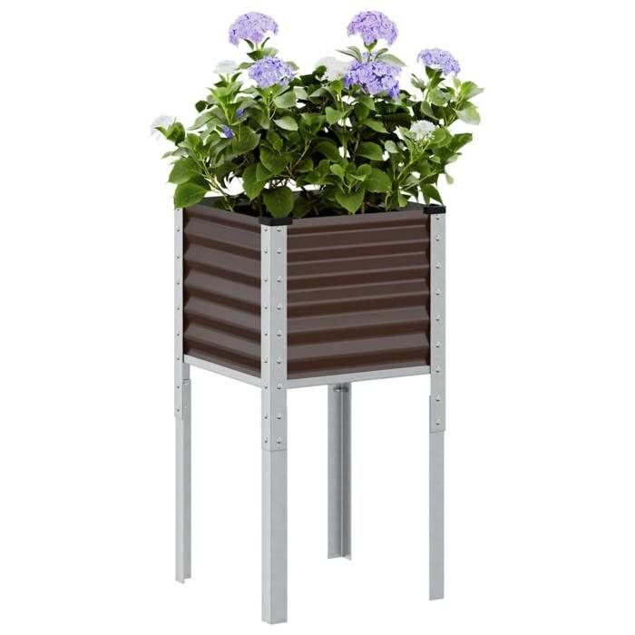 Vidaxl Jardinière marron 45x45x88 cm acier jardinière dextérieur bac à fleurs bac à tomates jardinière de terrasse bac 4008965