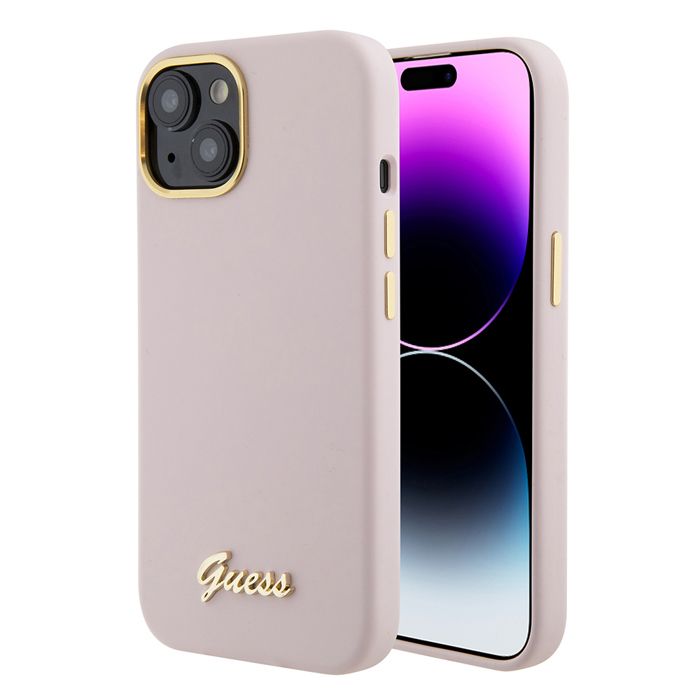 Guess Coque Silicone Logo Strass 4G pour iPhone 15 - vue 2