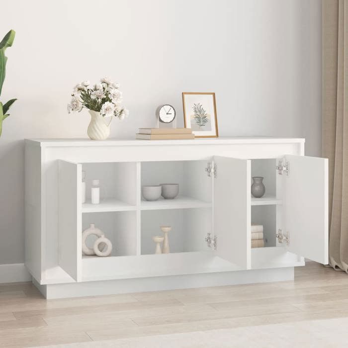 Commode/Buffet contemporain blanc 102x35x55 cm bois dingénierie LL0000200735