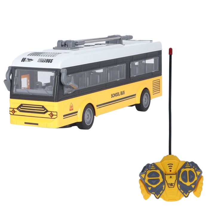 Bus Télécommandé RC École 1:48 - Jaune, Mouvements Complets Pour Enfants