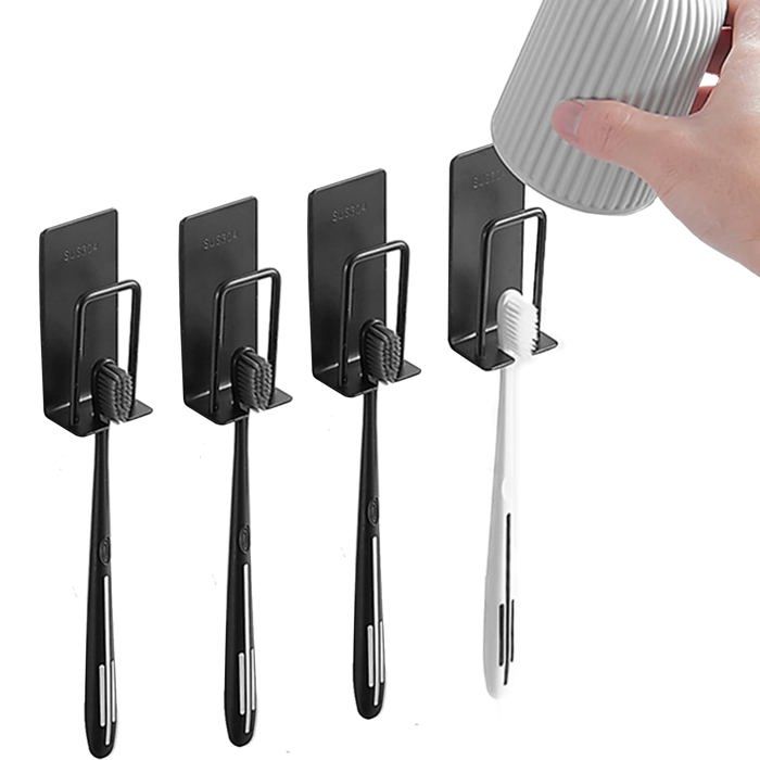 Porte Brosse à Dents Mural 2 Pièces - Support Acier Inoxydable 304 Adhésif Pour Brosse Électrique Porte Brosse à Dents Mural 2 Pièces - Support Acier Inoxydable 304 Adhésif Pour Brosse Électrique