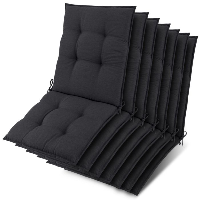 7x chaise à dossier bas Sun-NL Housse 100x50x8cm Anthracite 7x chaise à dossier bas Sun-NL Housse 100x50x8cm Anthracite