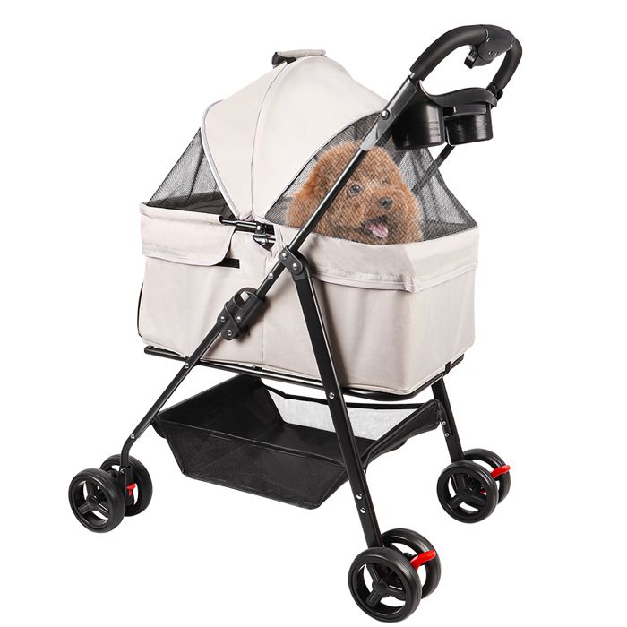 Comparer les prix de XJING-Poussette pliante 3 en 1 pour chien et chat-Grand espace-Détachable 50*65*99cm