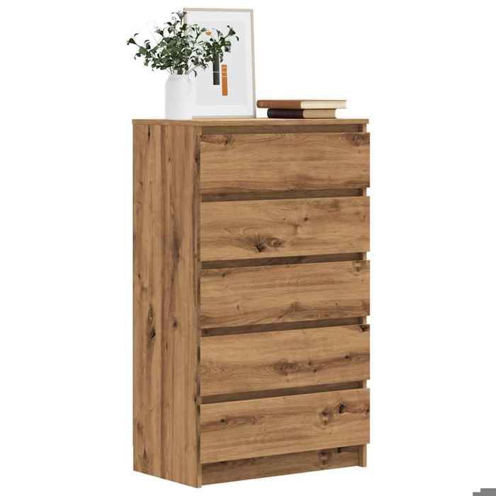 Bahut de SalonMeuble dentrée Commode chêne artisanal 60x36x103 cm bois dingénierie BONNIE B42003375