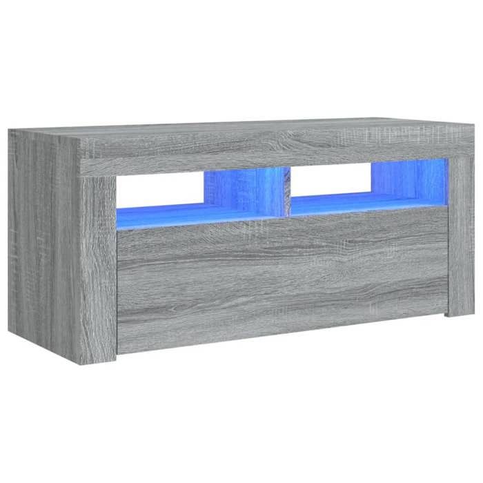 Meuble TV - Lumières LED RVB - Sonoma gris 90x35x40 cm - Design Contemporain RUI07 5961