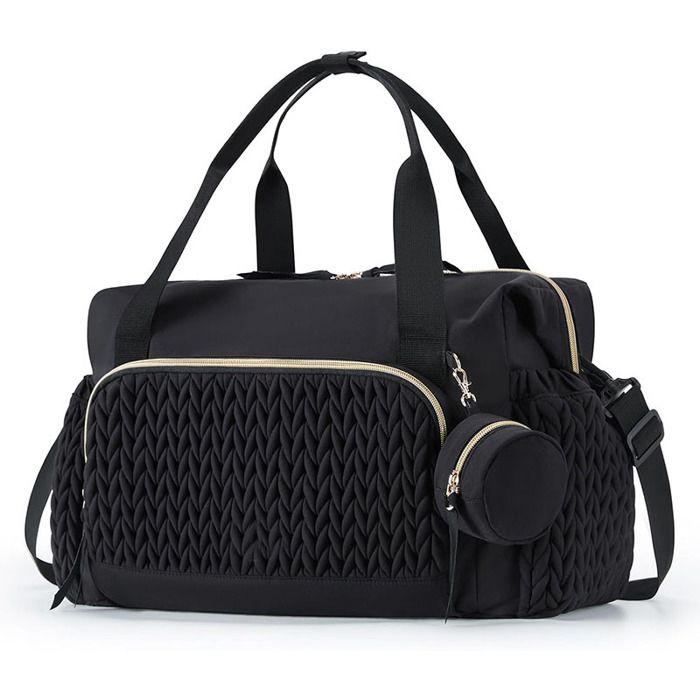 Sac à langer pour bébé sac à main grande capacité sac à langer de voyage sac dhôpital pour naissance avec pochette pour tétine-Noir