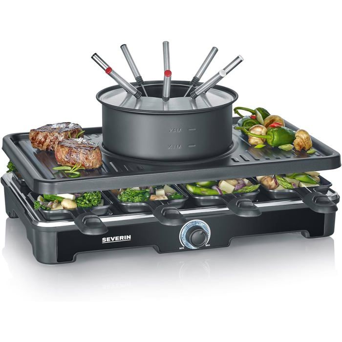 Service A Raclette SEVERIN Appareil à Fondue et Raclette pour 8 personnes, Appareil à ...
