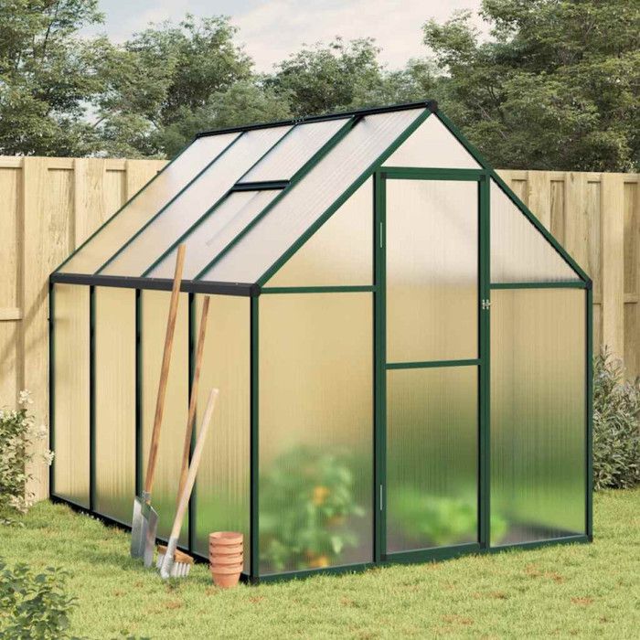 Serre avec cadre de base vert 224x169x195 cm aluminium - Cdiscount Jardin