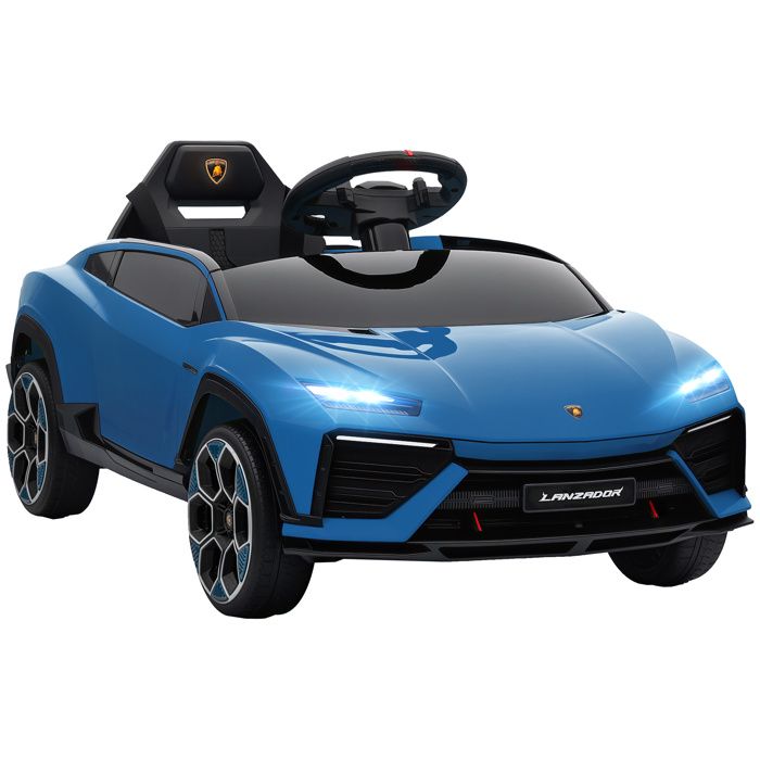 Voiture électrique enfant - AIYAPLAY - 12V avec télécommande 24G et 2 moteurs vitesse max. 4 km/h - 1015 x 49 x 43 cm - bleu