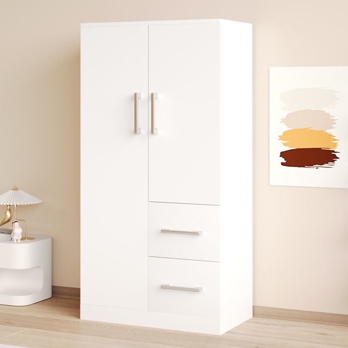 Armoire 70 x 40 x 135 cm Design double porte avec drawers et compartiments de stockage Armoire pour enfants Armoire individuell
