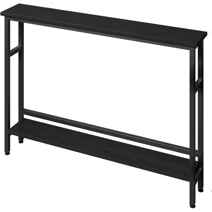 Table Console - Table d’entrée Cadre et 4 Pieds en Fer Table dappoint Bout de canapé - 100 x 15 x 80 cm - Noir