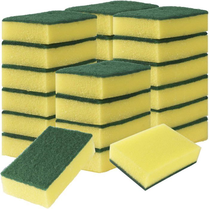 Éponges vaisselle 24 pièces - Double face anti-rayures - Nettoyage cuisine et lavage