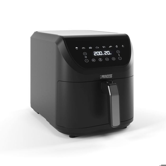 Princess SlimFry Airfryer 8L 2000W - Écran tactile 8 programmes Noir Sans PFAS - Princess