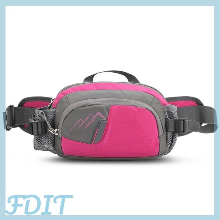 GOTOTOP sac de taille Sac banane pour sports de plein air avec porte-bouteille deau pour vélo course à sport barre Rose rouge
