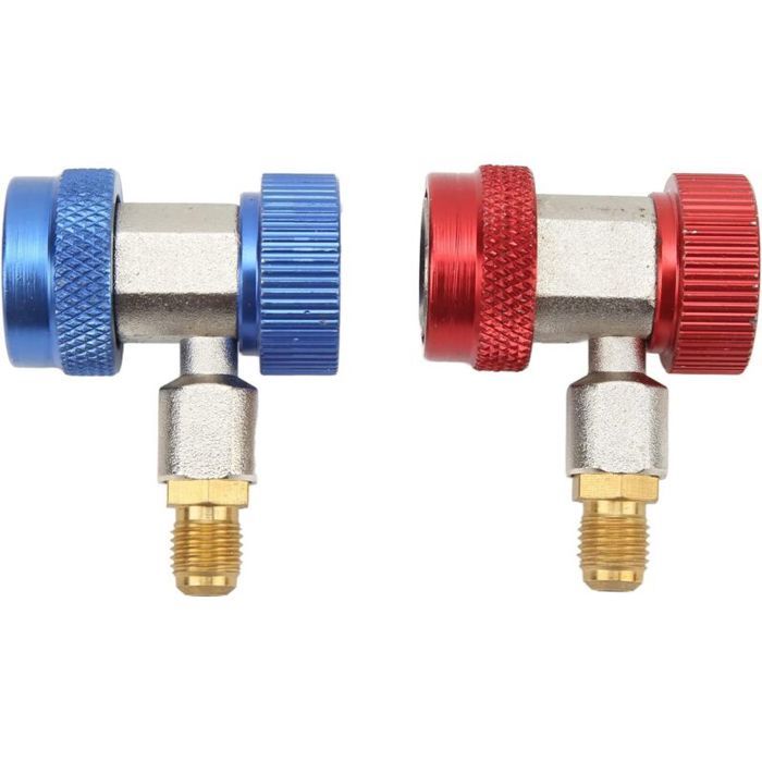 Raccord rapide pour gaz R134a collecteur de vannes CVC avec 1 connecteur rapide bleu pour manomètre de collecteur de climatisation