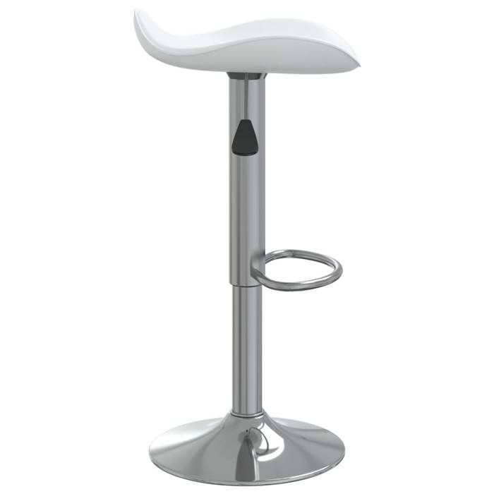 Blanc CHAISE/FAUTEUIL - SARAZYJ - Pour club/cuisine - 44x44x(60-81)cm - 1 pcs - Tabouret de bar - Blanc - Acier chromé et cuir artif