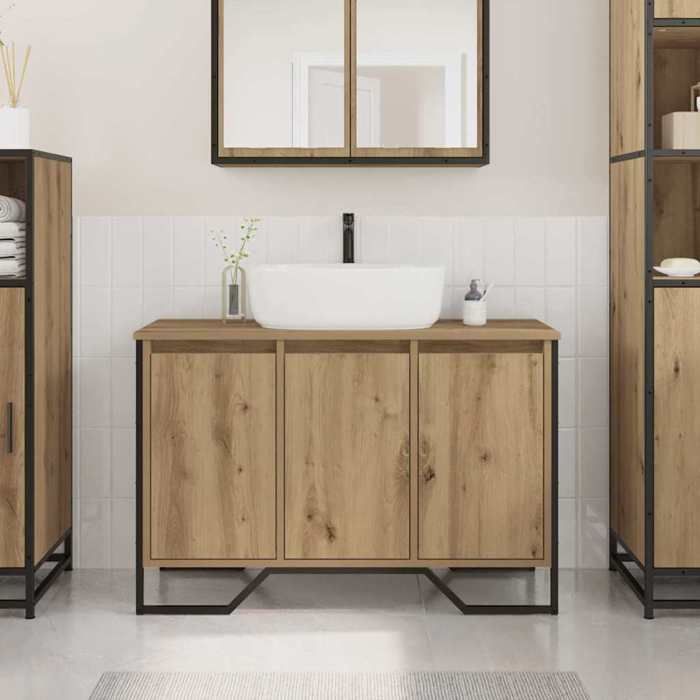 Joli & Fonctionnel - Meuble de Lavabo de Salle de Bain - Support Lavabo - avec stockage Chêne artisanal kda3224830