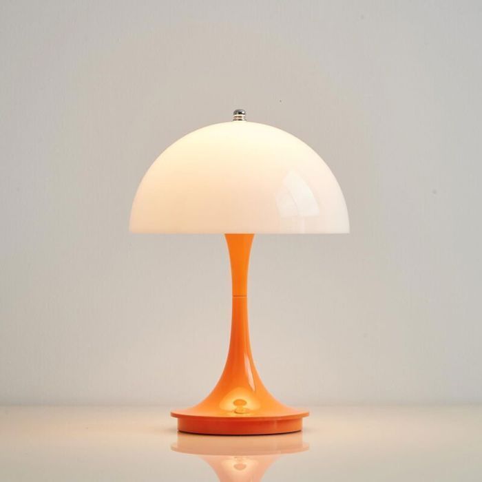 Lampe de chevet rétro lampe de bureau LED rechargeable en forme de champignon à intensité variable à 3 niveaux veilleuse à
