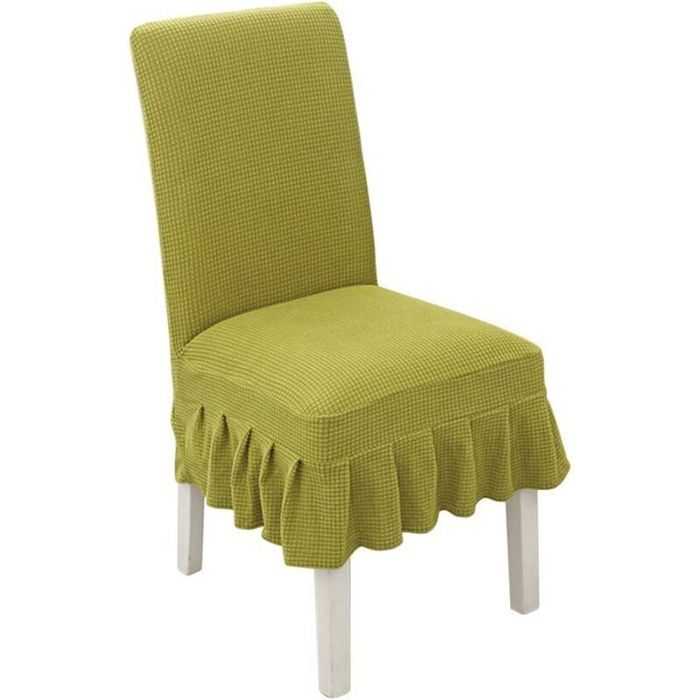 Housses de Chaise 2 Pièces pour Protection de Chaise Couverture Extensible Chaise Amovible Lavable vert
