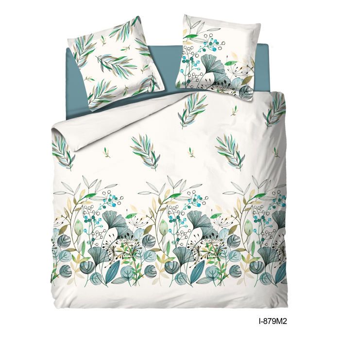 Parure de drap 1 place - UMBERTO RAVELLI - Eclosion Verte - 100% microfibres - Drap plat 180x290 cm - Drap-housse 90x190 cm